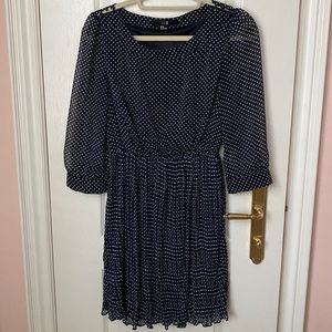 Navy Polka dot Swing Dress